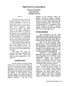 Digital Data in Analog Signals