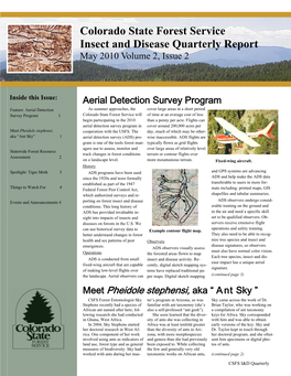 Colorado State Forest Service Insect and Disease Quarterly Report