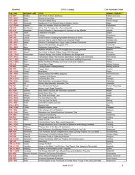 Shelflist DWO Library Call Number Order June 2015 1