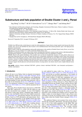 Substructure and Halo Population of Double Cluster H and Χ Persei