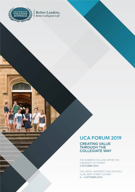 Uca Forum 2019 Creating Value Through the Collegiate Way