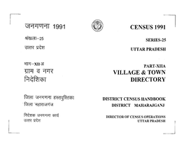 District Census Handbook, Maharajganj, Part-XII-A, Series-25