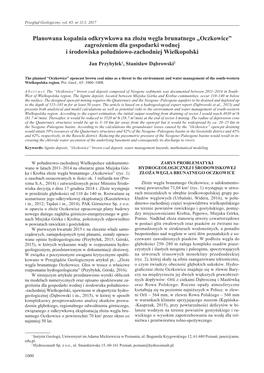 Planowana Kopalnia Odkrywkowa Na Złożu Węgla Brunatnego „Oczkowice” Zagrożeniem Dla Gospodarki Wodnej I Środowiska Południowo-Zachodniej Wielkopolski