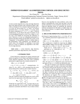 Improved Harris' Algorithm for Corner and Edge Detection