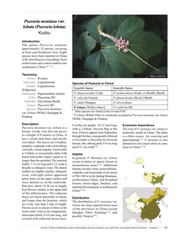 Invasive Plants Established in the United States That Are Found in Asia and Their Associated Natural Enemies – Volume 2 — 63 Related Speceis Lobata Var