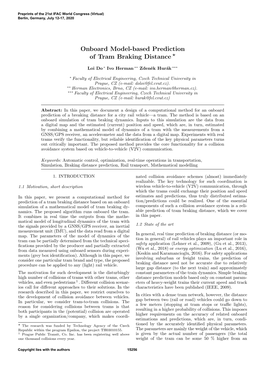 Onboard Model-Based Prediction of Tram Braking Distance ?