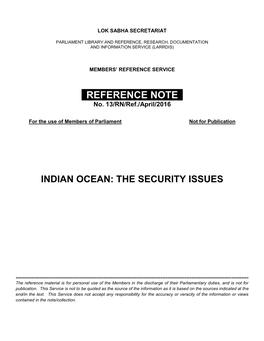 Indian Ocean: the Security Issues