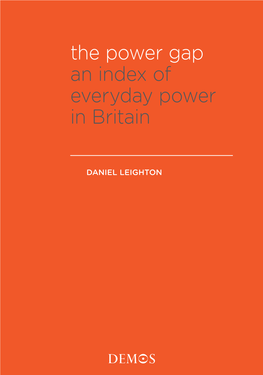 The Power Gap an Index of Everyday Power in Britain
