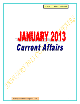 1 - Jan 2013 Current Affairs