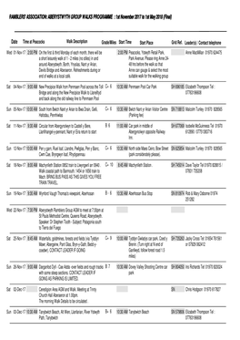 ABERYSTWYTH GROUP WALKS PROGRAMME : 1St November 2017 to 1St May 2018 (Final)