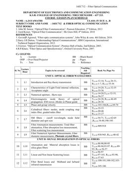 16EC712 - Fiber Optical Communication