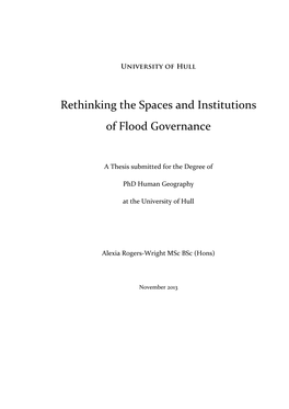 Rethinking the Spaces and Institutions of Flood Governance