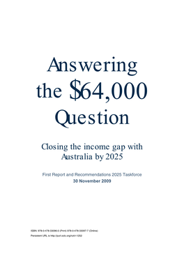 Closing the Income Gap with Australia by 2025