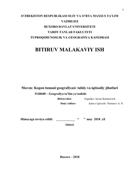 Bitiruv Malakaviy Ish