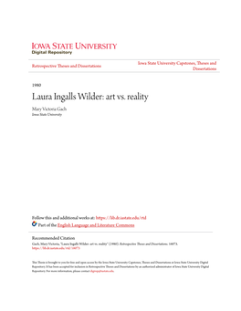 Laura Ingalls Wilder: Art Vs