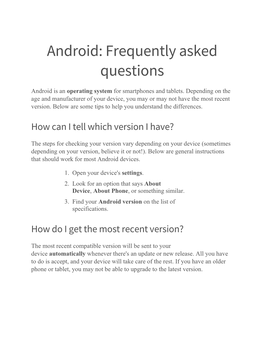 Working with an Android Phone