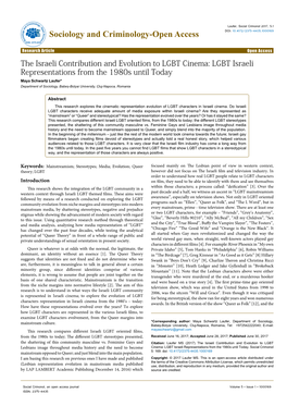 The Israeli Contribution and Evolution to LGBT Cinema