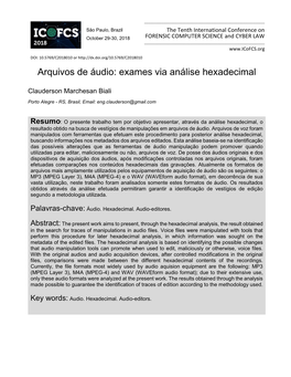 Arquivos De Áudio: Exames Via Análise Hexadecimal