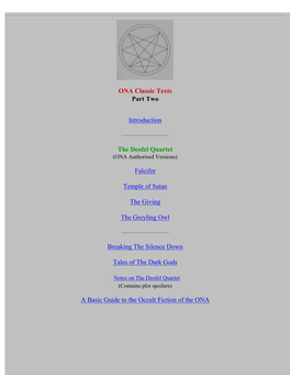 Order of Nine Angles Classic Texts Part