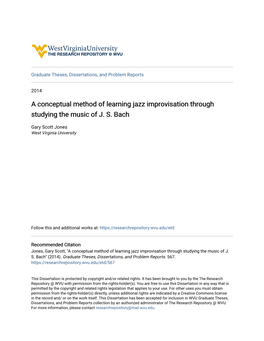 A Conceptual Method of Learning Jazz Improvisation Through Studying the Music of J