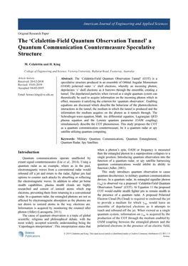 Celalettin-Field Quantum Observation Tunnel’ a Quantum Communication Countermeasure Speculative Structure
