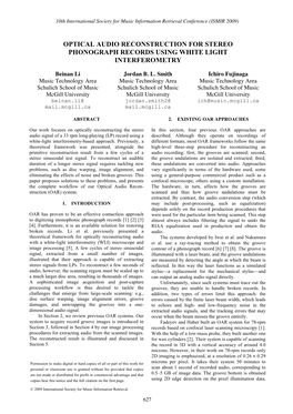 Optical Audio Reconstruction for Stereo Phonograph Records Using White Light Interferometry