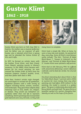 Gustav Klimt Factsheet