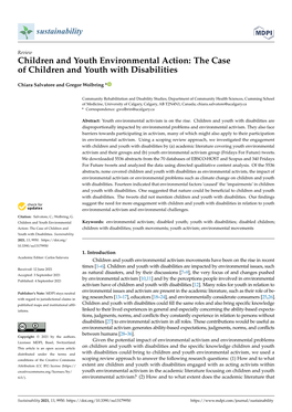 Children and Youth Environmental Action: the Case of Children and Youth with Disabilities