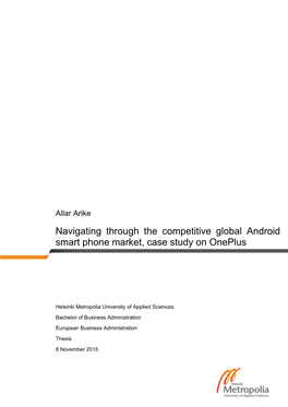 Navigating Through the Competitive Global Android Smart Phone Market, Case Study on Oneplus