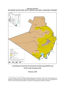 Kwale County 2019 Short Rains Food and Nutrition Security Assessment Report