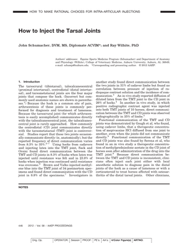 How to Inject the Tarsal Joints