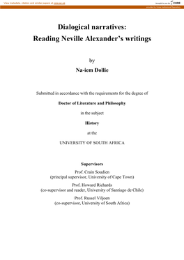 Reading Neville Alexander's Writings