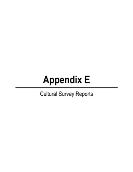 Appendix E Cultural Survey Reports