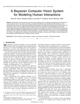 A Bayesian Computer Vision System for Modeling Human Interactions