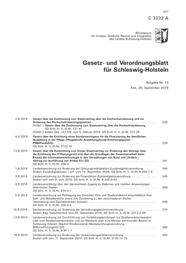 Gesetz- Und Verordnungsblatt Für Schleswig-Holstein