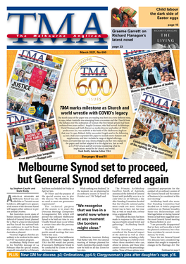 Melbourne Synod Set to Proceed, but General Synod Deferred Again