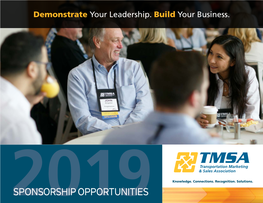 SPONSORSHIP OPPORTUNITIES 1 2019 SPONSOR OPPORTUNITIES | Transportation Marketing and Sales Association