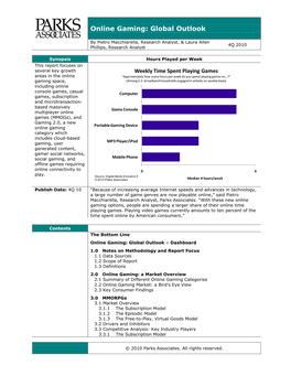 Online Gaming: Global Outlook
