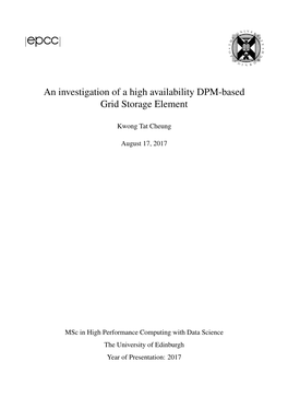 An Investigation of a High Availability DPM-Based Grid Storage Element