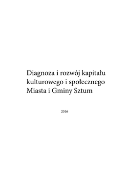 Diagnoza I Rozwój Kapitału Kulturowego I Społecznego Miasta I Gminy Sztum