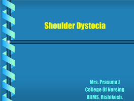 Shoulder Dystocia