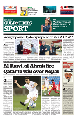 Al-Rawi, Al-Ahrak Fire Qatar to Win Over Nepal