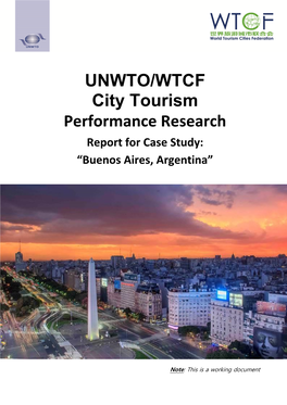 UNWTO/WTCF City Tourism Performance Research Report for Case Study