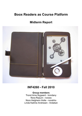 Boox Readers As Course Platform INF4260 Midterm Report