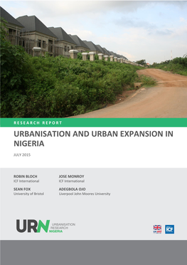 Urbanisation and Urban Expansion in Nigeria