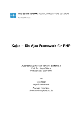 Xajax – Ein Ajax-Framework Für