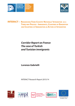 Corridor Report on France the Case of Turkish and Tunisian Immigrants