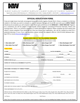 Official Application Form