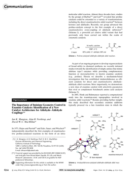 The Importance of Iminium Geometry Control in Enamine Catalysis