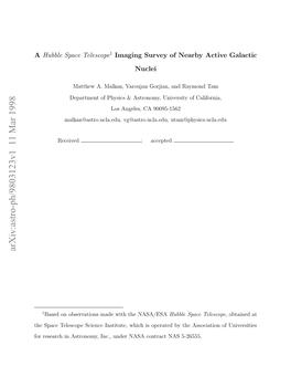 Arxiv:Astro-Ph/9803123V1 11 Mar 1998